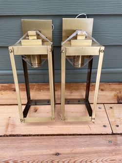 Two Bronze Outdoor Sconces