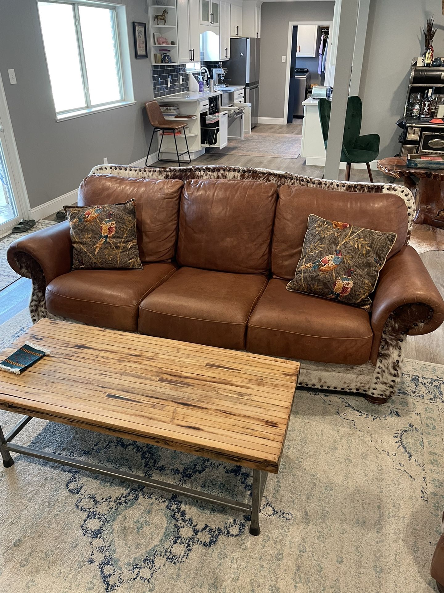 Leather And Cowhide Couch