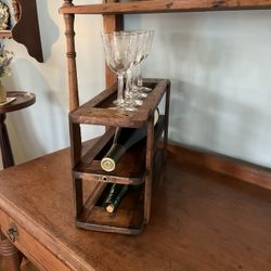 Unique Wine Rack / Holder Made From Antique Sewing Machine Cabinet 