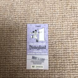 Disney's 1990 Disneyland One Day Passport Ticket