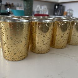 Gold Glass Candle Holders