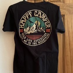 SCW Men's T-shirt "Happy Camper", Black, Small