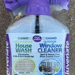 Rejuvenate 64 oz Dual System House Wash & Window Cleaner New Hose-End Sprayer, No Scrub, 3000sqft