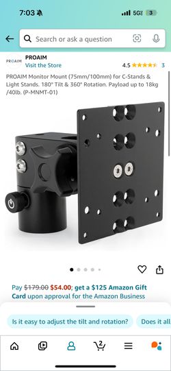Aazon.co : PROAI Onitor Ount (75/100) For C-Stands &ap; Light