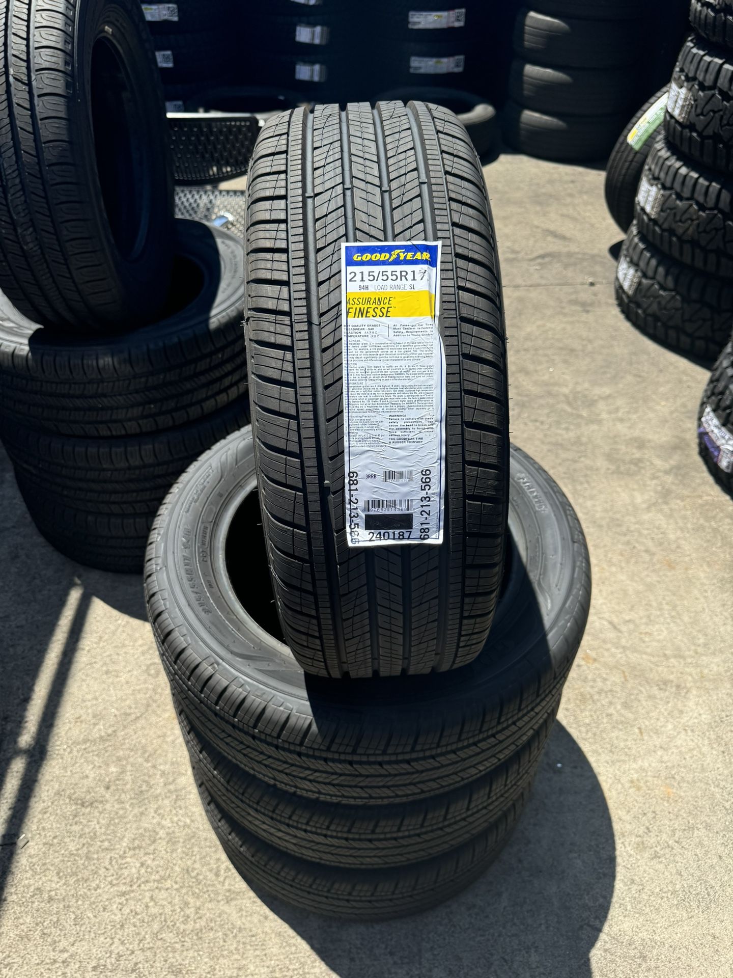 215/55/17  Goodyear Finesse Tires New Installed 