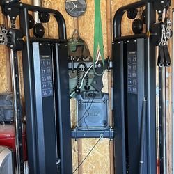 Like new cable machine w/ Adj Dumbbells 