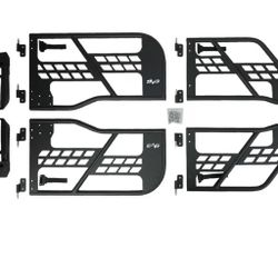 EAG Safari Tubular Doors with Mirror for 07-18 Jeep Wrangler JK 4 Door Only, Black