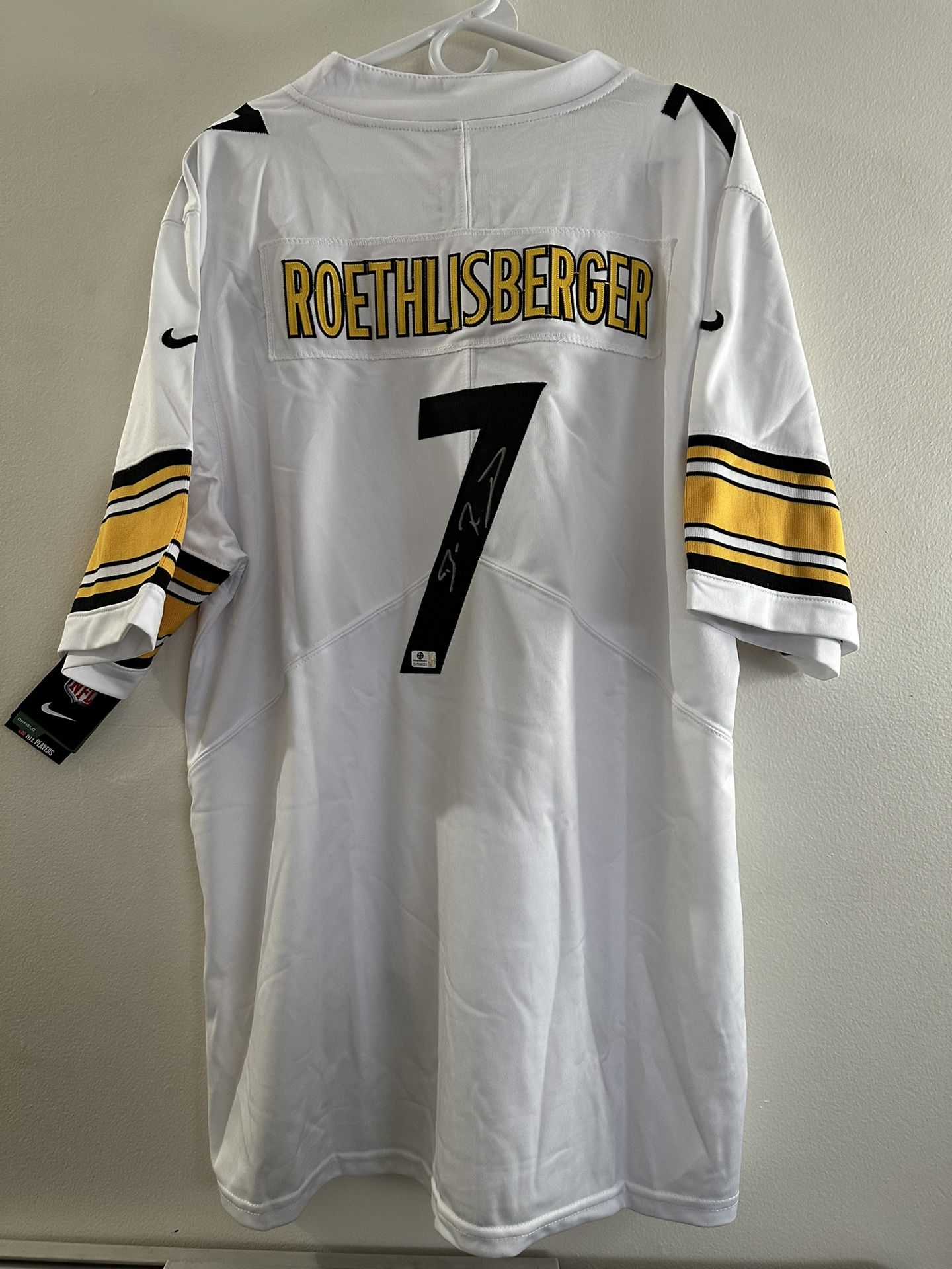 BEN ROETHLISBERGER SIGNED PITTSBURGH STEELERS AUTOGRAPHED NIKE JERSEY COA XL 869