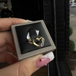 HEART INFINITY CZ RING 14K