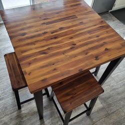 Square Bar Height Table - Wood
