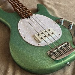Sterling MM Stingray RAY34 Bass guitar Seafoam Sparkle.