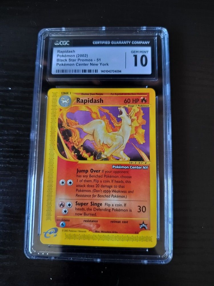 Pokemon Black Star Promo Pokemon Center NY Rapidash CGC 10