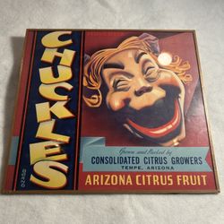 ARIZONA CITRUS CRATE LABEL C1950 PHOENIX TEMPE CHUCKLES THE CLOWN