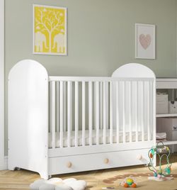 Like New: White Crib with Storage Drawer