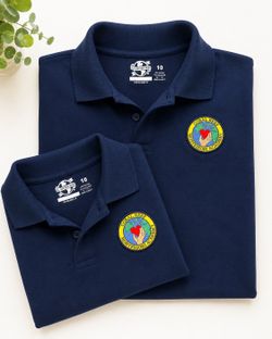 2 New Coral Reef Montessori Academy Uniform Polo Shirts – Size 10