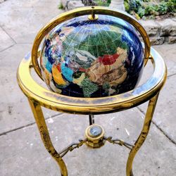 World Globe on brass Tripod Stand with Compass 