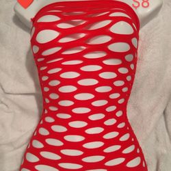 Red Swimsuit Top, Purse And Earrings ♥️