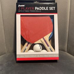 Brand New Franklin 2 Player Ping Long Paddle Set With 3 Table Tennis Balls 