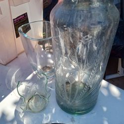 3 Piece Glass Vases