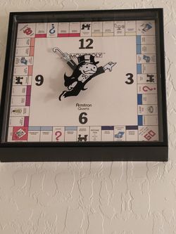 Clock monopoly, perfect.Old thirty dollars works great battery