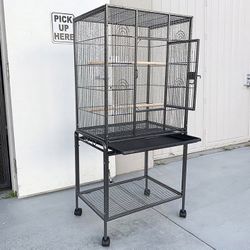 (Brand New) $95 Large 53-inch Parrot Bird Cage Rolling Stand for Parakeet, Cockatiel, Finch, Lovebird 