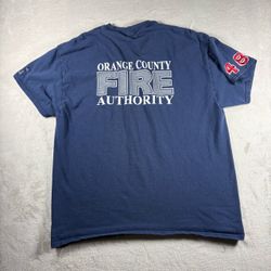 Y2K Orange County Los Angeles Fire Department Authority Mens XL Blue T Shirt#11A