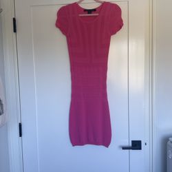 French Connection Pink Mesh Dress  Stretchy 