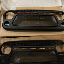 Jeep Jk 2007-2018 Grill With Amber Lights 