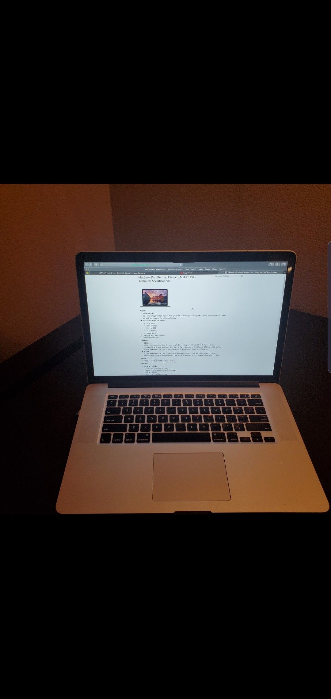 Maxed out Macbook Pro (i7, Retina, 15-inch, Mid 2015)