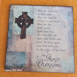 Irish Blessing Celtic Cross Decorative Plaque