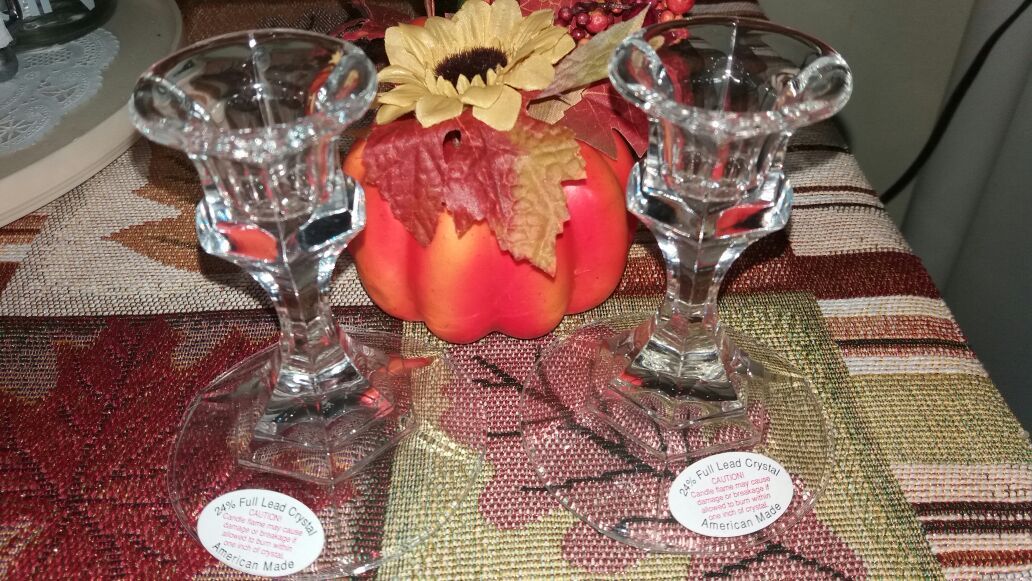 24% CRYSTAL CANDLE HOLDERS
