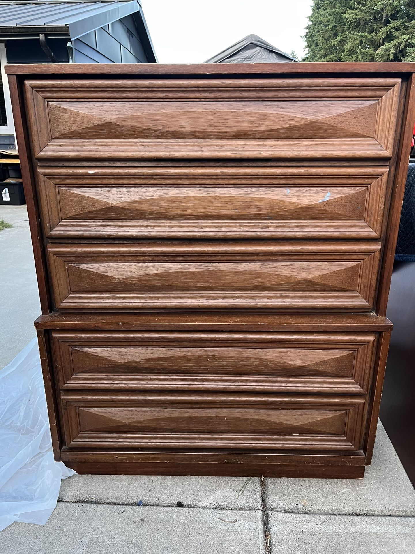 Vintage Tallboy 5 Drawer Dresser
