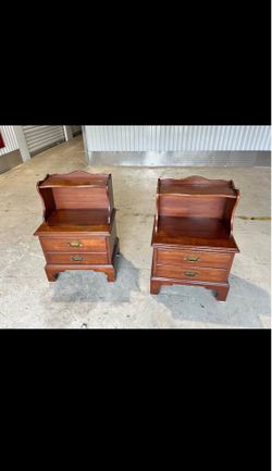Pair of Henkel-Harris Solid Wild Black Cherry Nightstands