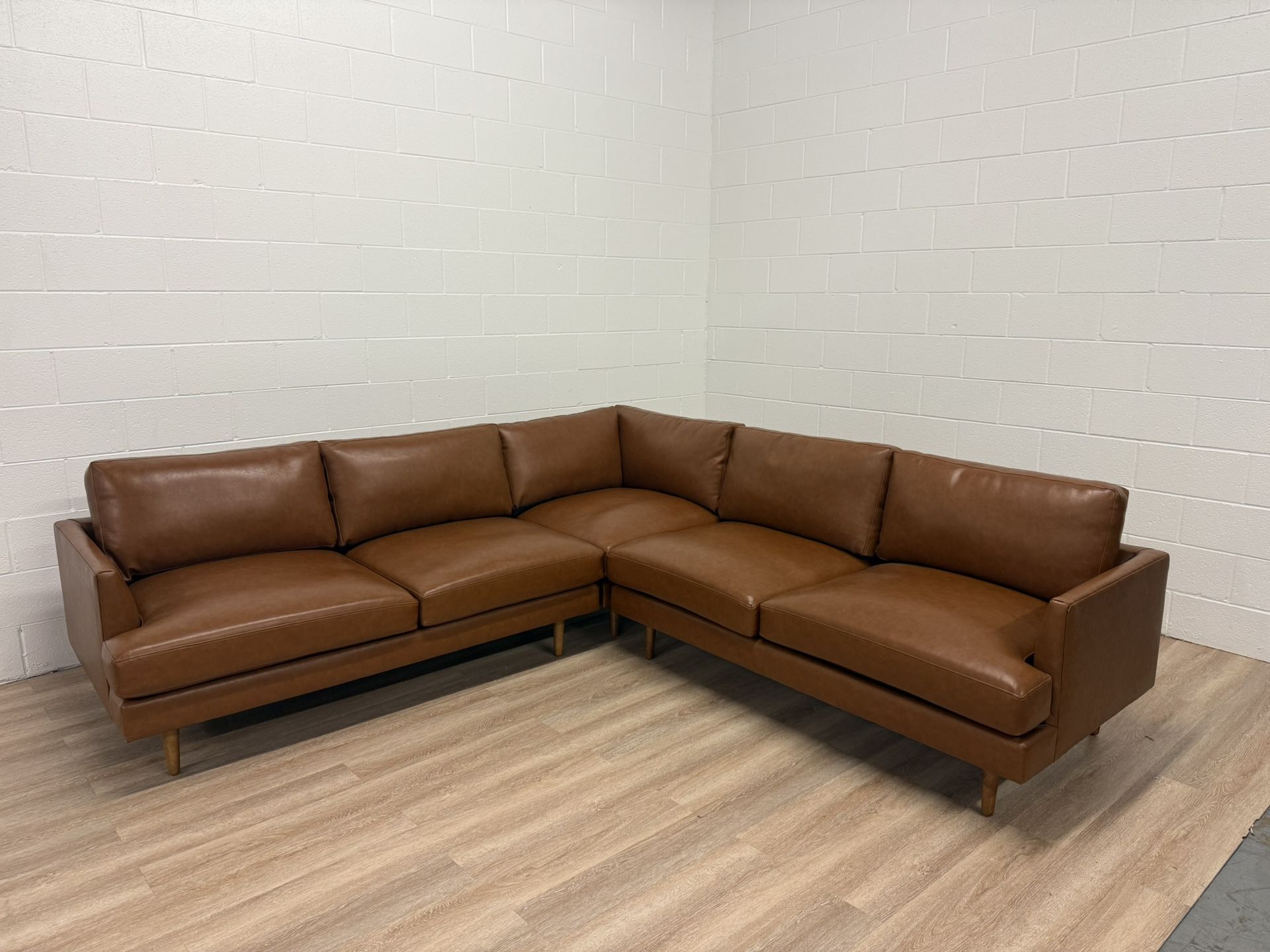 West Elm Haven Loft Leather 3-Piece L- Shaped Sectional (103.5")-Delivery Available