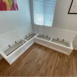 Custom Kitchen Nook Banquette with Storage Benches