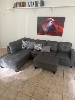 Dark Grey Medium Sized Couch