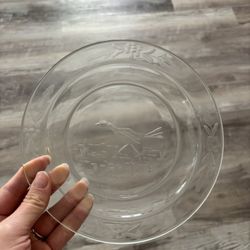 Vintage Glass Plate With Image 