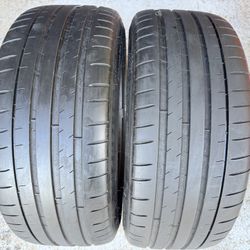 TWO PREMIUM TIRES 245/35/20 Michelin Pilot Sport 4S K2 With 75-80% Left Good Deal BMW Pair 