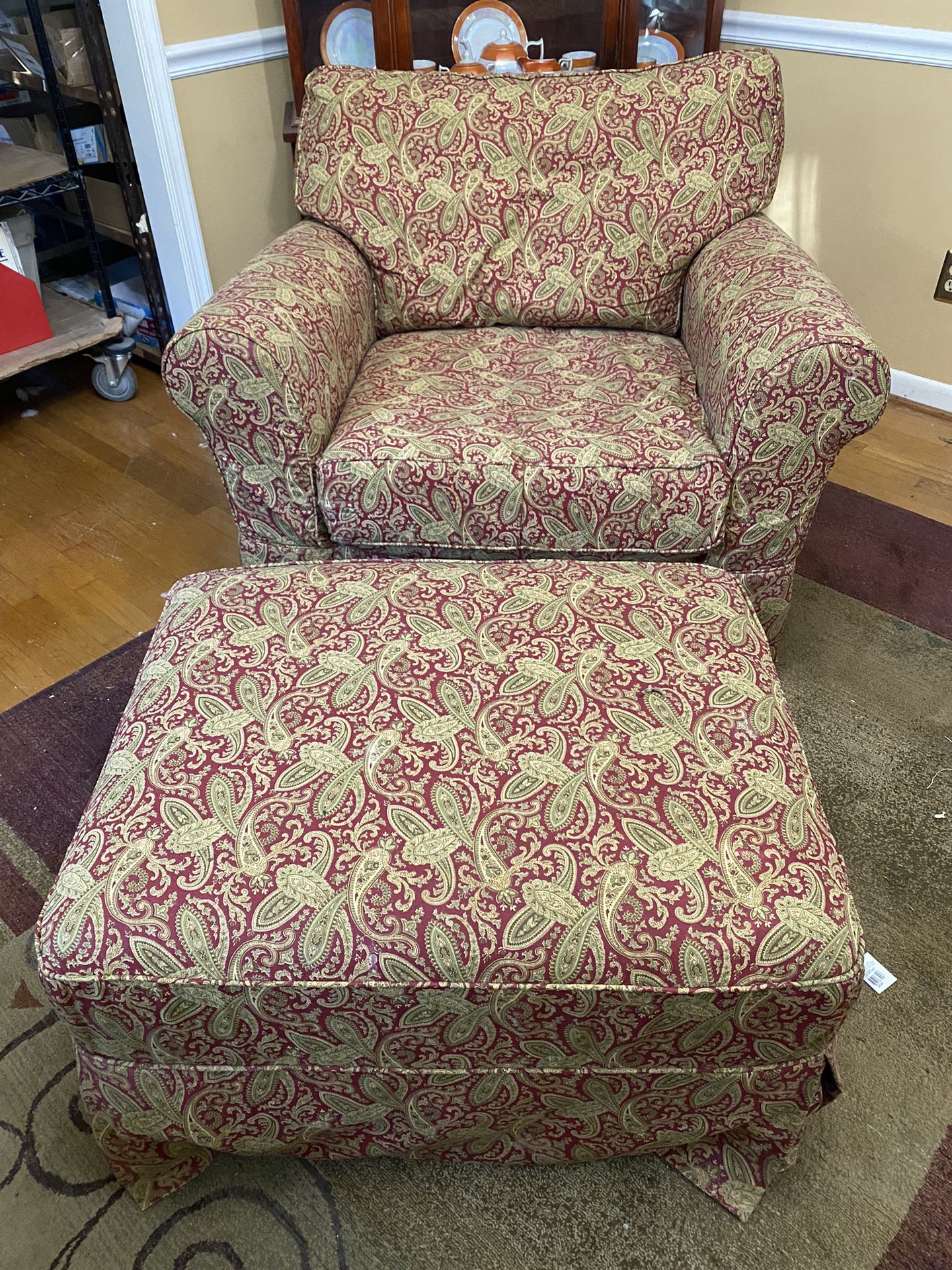 Oversized Chair W/ottoman & Slipcover