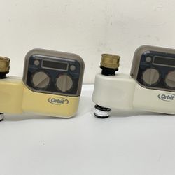 Lot of 2 Orbit 62155 2 Dial Digital Hose Faucet Timer, 1 Port Electronic Display