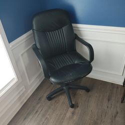 Black rolling office chair with high back & armrests