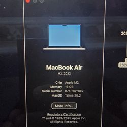 Macbook Air M2 2022 16GB Ram 1TB SSD