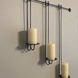 Wall-mounted candle holder in matte black (candles Not Included) 