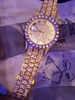 Pure Bling Fully Iced Gold 42mm Statement Watch
