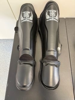 Top King Pro Full Leather Boxing Shin Guards