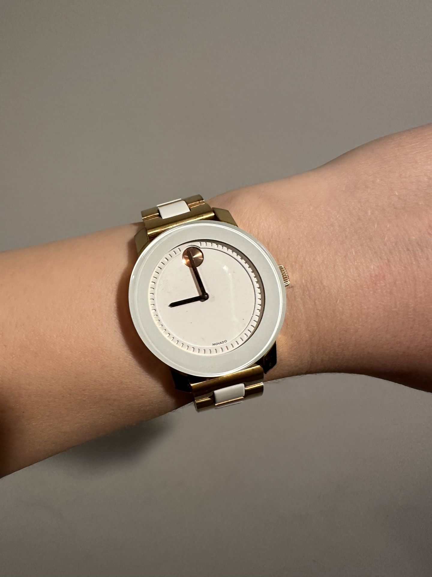 Movado Two Tone Yellow Gold White Watch Clothing