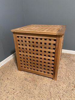 IKEA HOL Acacia Wood Storage Side Table – 20” x 20”