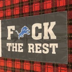 Brand New Detroit Lions Banner Flag 
