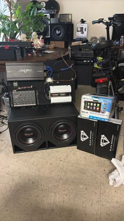 Whole System For Sale 4 6an a Half Sound Stream Double Din  Skar  1500 RP 1D  Taramps 800x4 Stetson  STX 104  And  10 Inch  American Bass  Sub
