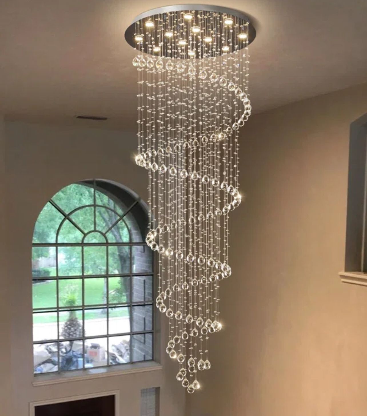Luxury Crystal Led Chandelier Dimmable, And Remote Control